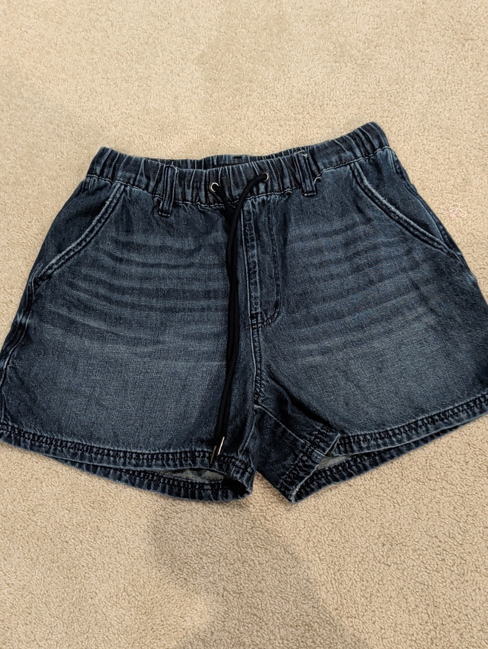 Judy Blue Dark Blue High-Waist Drawstring Featherweight Baggy Shorts Size SMALL